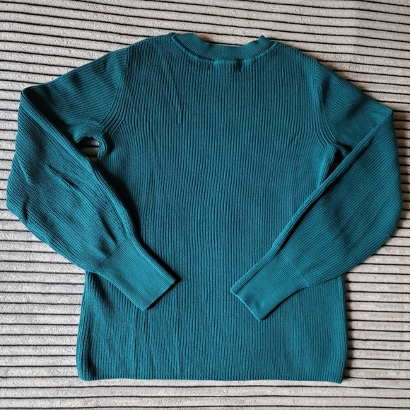 Banana Republic Women Teal Ribbed Long Sleeve Sweater Size XS - Picture 2 of 3